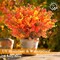 12 Bundles Artificial Fall Flowers (Orange Eucalyptus) 12.4"D x 2.3"W x 3.5"H